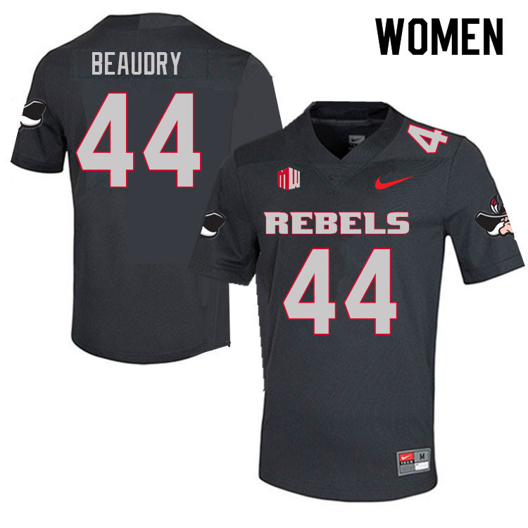 Women #44 Kyle Beaudry UNLV Rebels College Football Jerseys Sale-Charcoal